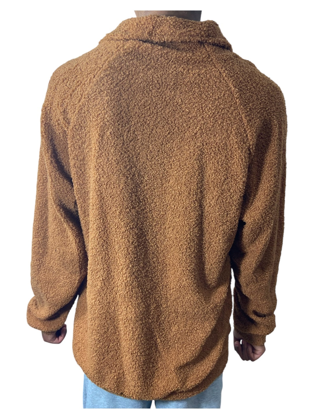 Brown Fuzzy Pullover Long Sleeve Sweater