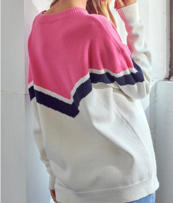 Chevron Pattern Knit Sweater