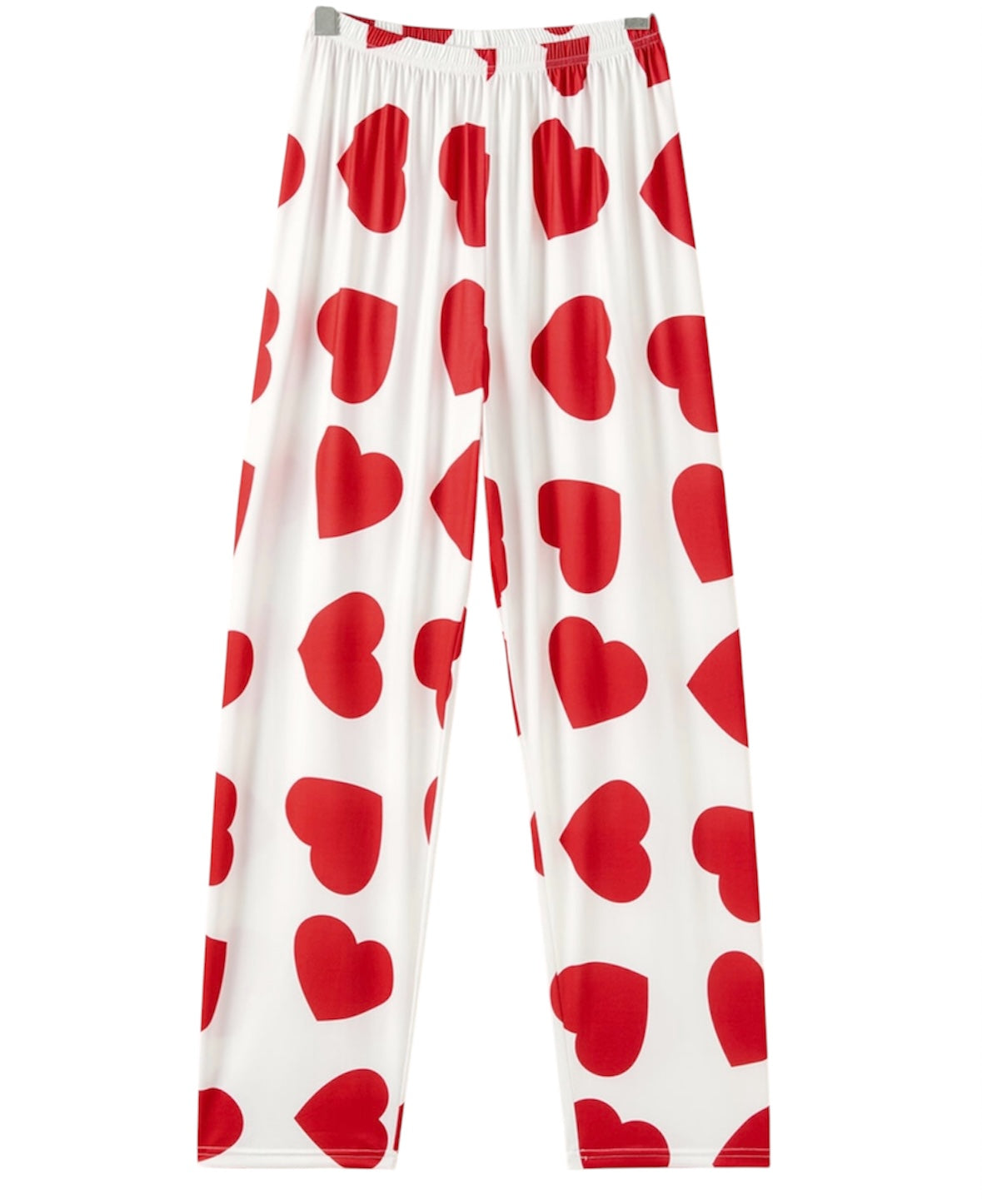 Ruffled Top And Heart Print Pants Lounge Set