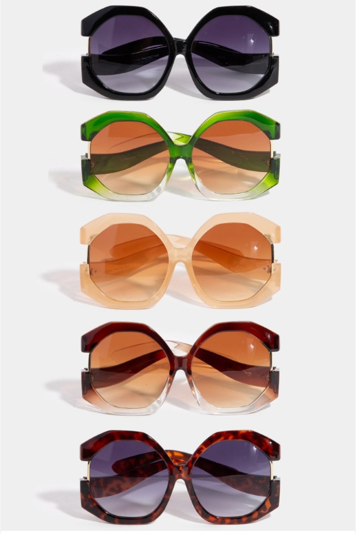 Multicolored Oversized Round Sunglasses