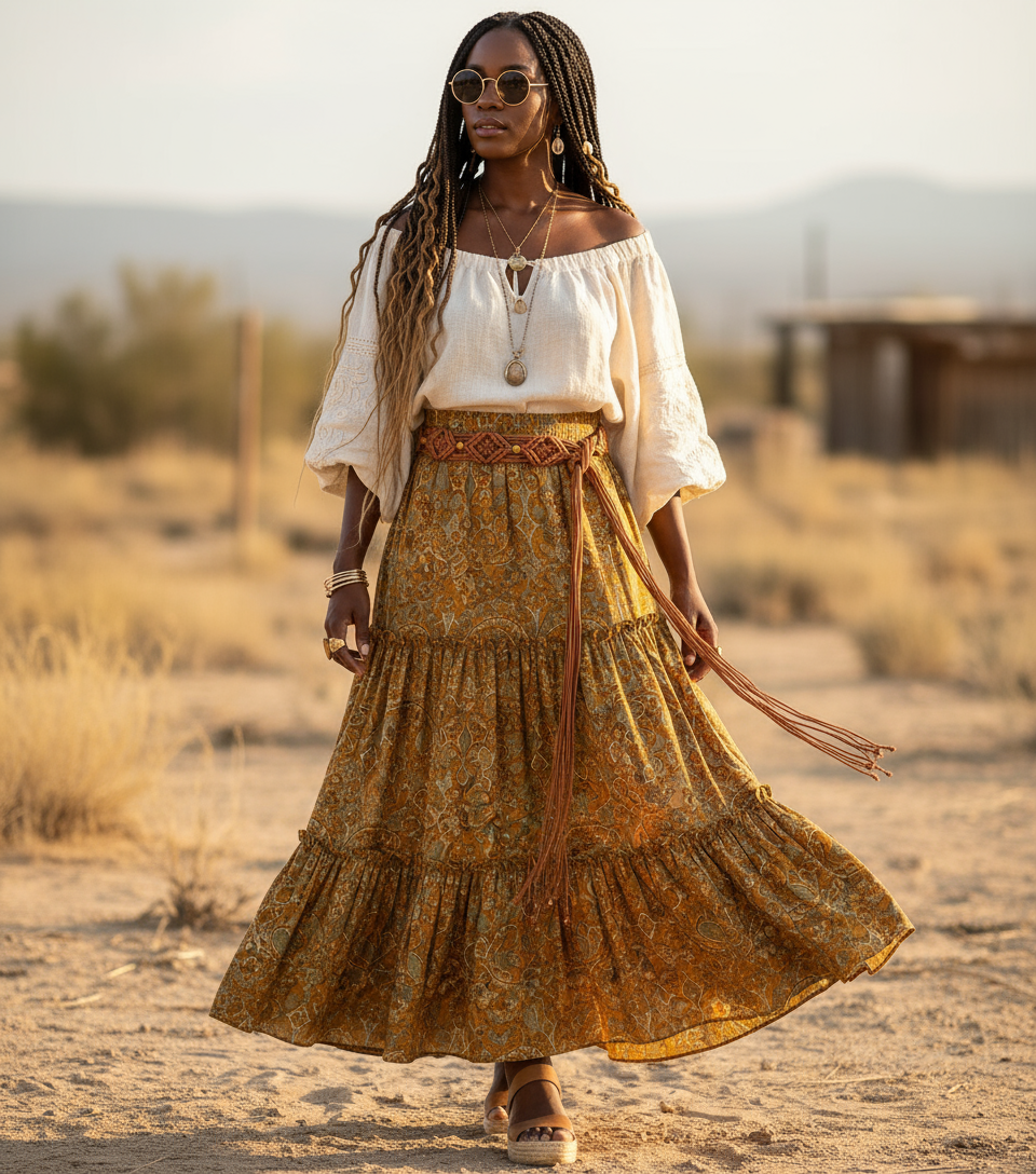 Boho Pattern Braided Belt