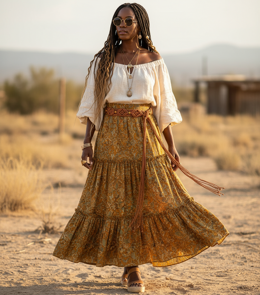 Boho Pattern Braided Belt